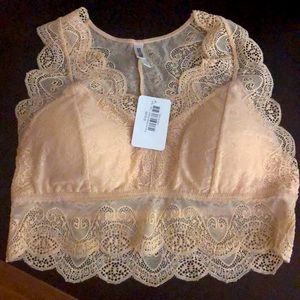 Floral lace padded bralette
